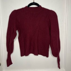 Burgundy puff sleeves sweater